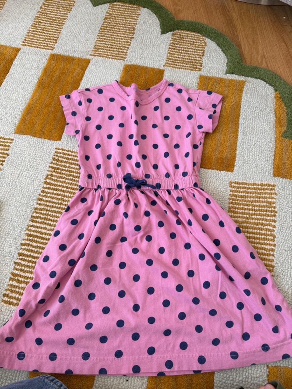 Primary navy and orchid purple polka dot dress size 8-9
